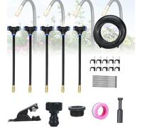 Kit d'irrigation automatique de jardin incurvé à 360°, kit d'irrigation goutte à goutte, kit d'irrigation goutte à goutte flexible, pulvérisateur en cuivre à buse flexible réglable for jardin, serre,