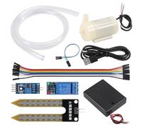 Kit d'irrigation automatique, système d'irrigation, capteur d'humidité du sol capacitif, module relais 1 canal 5 V, pompe à eau avec tuyau de 1 m pour détecter l'humidité du système d'irrigation du