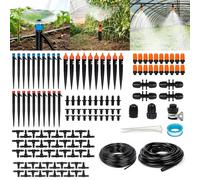Kit d'irrigation de jardin, système d'irrigation automatique et de pulvérisation de jardin 60 m + 12 m, tuyau principal 1/2"", tuyau de distribution 1/4"", buses goutte à goutte et buse de