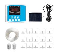 Kit d'irrigation Goutte à Goutte Automatique, Panneau Solaire et Alimentation USB, Double Pompe, Invite vocale, Dispositif d'arrosage chronométré pour 10 Plantes en Pot, Patio, (Pompe Double de 20 m)