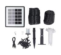 Kit d'irrigation goutte à goutte automatique solaire, système d'arrosage automatique à énergie solaire avec 15 goutteurs, minuterie programmable pour aménagement paysager de