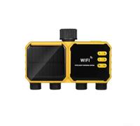 Kit d'irrigation goutte à goutte solaire intelligent, système de minuterie d'arrosage programmable à 4 voies, arroseur automatique pour plantes avec chargement pour pelouse de jardin