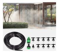 Kit d'irrigation par brumisation de 10 m pour terrasse et jardin, système de refroidissement goutte à goutte avec 10 buses d'arrosage en pla