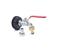 Kit d'irrigation pour réservoir de 1000 L S60x6, robinet en laiton chromé et raccord rapide, accessoire d'arrosage extérieur durable