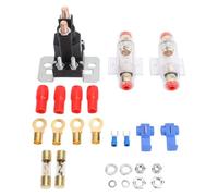 Kit d'isolateur de batterie 12 V, courant élevé 500 A, broches plaquées argent, kit de câblage d'isolateur de chargeur pour voitures, camping-cars, bateaux, camions, panneaux (Avec fusible 100A)