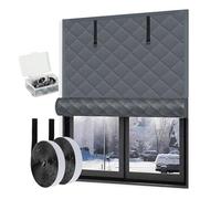 Kit D'isolation de Fenêtre 120/160/200cm Coupe-Vent et Insonorisant, Isolant Thermique Rideaux Isolant Hivernage Bloque Les Courants D'air Trous Personnalisable pour L'hiver(Gris,120 * 120cm)