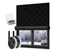 Kit D'isolation de Fenêtre 120/160/200cm Coupe-Vent et Insonorisant, Isolant Thermique Rideaux Isolant Hivernage Bloque Les Courants D'air Trous Personnalisable pour L'hiver(Noir,100 * 180cm)