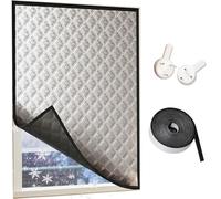 Kit D'Isolation de Fenêtre 150 x 350 cm, Temporaires, Isolation Thermique, Facile à Montage, Personnalisable, Film D'Isolation Thermique, avec Ruban Adhésif pour Maison, Argent