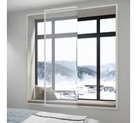 kit d'isolation de fenêtre d'hiver, Réutilisable Kits D'isolation de Fenêtre EVA Rideau Thermique Anti Froid film isolant pour Cuisine fenêtres (150x130cm)