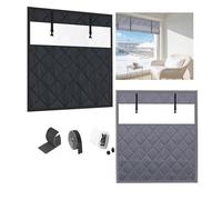 Kit D'Isolation de Fenêtre en Hiver, 60 80 100 140 160cm Kit de Film D'isolation Thermique, Rideau Isolant pour Fenêtre Ajustable,Garde L'air Froid et L'air Chaud(Black,90x140cm)