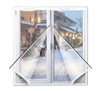 Kit D'isolation De Fenêtre Film blanc coupe-vent et chaud d'hiver, Style fermeture éclair, fenêtre de chambre à coucher, plastique Transparent auto-adhésif entièrement scellé(W180*H150cm)