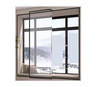 Kit D'isolation De Fenêtre Film de fenêtre d'hiver, coupe-vent, isolant thermique, bord noir en plastique Transparent, facile à installer et démonter(W150*H120cm)