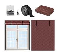 Kit D'isolation De Fenêtre Pour L'hiver Coupe-vent Couverture De Fenêtre Thermique Rideau Isolant Pour Fenêtre En Hiver Ajustable Avec Crochet Et Boucle Réutilisable(Brun,W130x241cm)