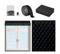 Kit D'isolation De Fenêtre Pour L'hiver Coupe-vent Couverture De Fenêtre Thermique Rideau Isolant Pour Fenêtre En Hiver Ajustable Avec Crochet Et Boucle Réutilisable(Noir,W109x180cm)