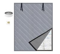 Kit D'isolation de Fenêtre pour l'hiver, Film Fenetre Isolant, Rideaux Isolant, Couverture de Fenêtre en Coton, Protection Contre le Froid, Isolation Thermique pour Fenêtre(Grey,80x120cm)