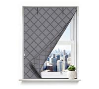 Kit D'isolation de Fenêtre pour l'hiver, Rideau de Fenêtre Thermique Coupe Froid pour Chambre à Coucher De Salon, 65 90 120 160 180 cm Film Isolant Réutilisable(Gris,51x106in/130x270cm)