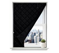 Kit D'isolation de Fenêtre pour l'hiver, Rideau de Fenêtre Thermique Coupe Froid pour Chambre à Coucher De Salon, 65 90 120 160 180 cm Film Isolant Réutilisable(Noir,59x106in/150x270cm)