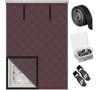 Kit D'isolation de Fenêtre, Rideau Thermique Isolant Anti Froid En D'hiver, Rideaux Isolant Installation Facile Pas Besoin de Percer Des Trous, pour Maison Cuisine Chambre Grenier(Brown,W120XH157cm)