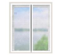 Kit D'isolation De Fenêtre Rideaux en tissu plastique Double couche coupe-vent et résistant au froid for balcon, fenêtres scellées, fermeture éclair auto-adhésive à bulles(W150*H200cm)