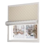 Kit d'isolation de fenêtre, rideaux occultants thermiques en coton for chambre à coucher, tissu Oxford épais, sans perçage(Yellow,180cm x 220cm)