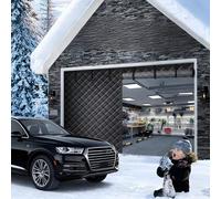 Kit D'isolation de Porte de Garage pour L'hiver, Rideau de Porte de Garage Magnétique À Isolation Thermique, Rideaux de Portes Isolant Coton, Couverture D'écran Coupe-Vent(Blacks,440x340cm)