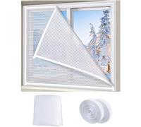 Kit d'isolation intérieure de fenêtre de 105x140cm, film isolant en carton pour l'hiver, fenêtre scellée anti-vent pour l'intérieur, porte-fenêtre de patio en verre secondaire à économie d'énergie