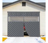 Kit D'isolation pour Porte de Garage Rideau de Porte Magnétique à Isolation Thermique Résistant au Froid Rideaux Thermique Isolant pour Terrasse Couloirs Extérieur(Gris,427 x 335 cm)