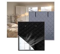 Kit d'isolation thermique pour fenêtre, 40cm 50cm 90cm 100cm Insonorisant Kit de Film D'isolation Thermique en hiver, Ajustable Rideau Isolant Garde l'air froid et l'air chaud(Gray,L140xH150cm)