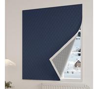 Kit d'isolation thermique pour fenêtre - Couverture insonorisée et bloqueur d'air - Grande housse en coton - Rideaux occultants pour chambre à coucher - 100 x 180 cm - Bleu