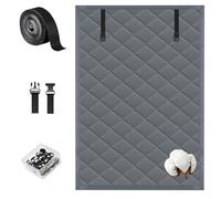 Kit d'Isolation Thermique pour Fenêtre en Hiver, Rideau Isolant Tissu Oxford 3 Couches, Couverture Occultante avec Coton Épais pour Maison, Grenier, Sous-Sol, Chambre(Gray,80x200cm)