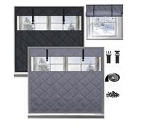 Kit d'isolation thermique pour fenêtres contre le froid,Coupe-Vent et Insonorisant, 30 40 50 100 110cm Rideau Isolant pour fenêtres d'hiver, Rideaux de Fenêtre en sans Perçage(Black,L140xH160cm)