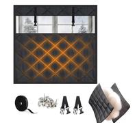 Kit D'isolation Thermique Pour Fenêtres Contre Le Froid, Film De Isolant Avec Fenêtre, Couverture Rideau De Isolant Thermique Pas De Perçage Nécessaire(Black,W160*H140cm)