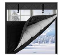 Kit D'isolation Thermique Pour Fenêtres D'hiver Anti Froid Et Chaleur Rideau De Isolant Fenêtre Avec Fenêtre Pour Cave Grenier Bloque L'air Froid(Black,W130*H220cm)