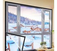 Kit d'isolation transparent réutilisable pour fenêtre avec film et sangles adhésives pour une utilisation saisonnière (160 x 160 cm)