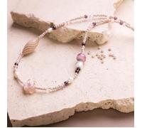 Kit DIY bijoux - Sautoir - Rose - Perles en verre - Perles de rocailles - Collier tendance