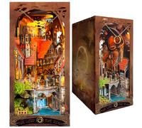 Kit DIY Book Nook La Vallée Secrète des Anneaux - Puzzle 3D Dragon Noir Chevalier et Château - Fait à la main - Serre-livres pour adulte