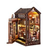 Kit DIY Book Nook - Magic Coffee Shop - Structure d'ouverture et détails mystiques - Puzzle 3D, serre-livres d'assemblage pour adulte (Magic Coffee Shop)
