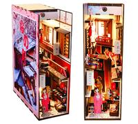 Kit DIY Book Nook - Maison de poupée miniature de style japonais avec lumière LED capteur du corps humain - Puzzle 3D - Modèle pour adultes (ville de Sakura)