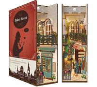 Kit DIY Book Nook - Rue Baker - Puzzle 3D en bois MDF 141 pcs - Lumières à capteur intelligent - Pour 12+