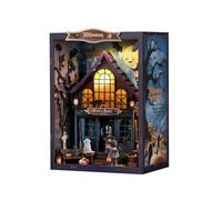 Kit DIY Book Nook Vieux château Magic Night Miniatures DIY Décoration pour Halloween, kit DIY Miniature pour Maison de poupée Booknook avec éclairage LED, kit Nook pour Adultes, Cadeaux d'halloween