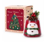 Kit DIY Bougie Parfumée de Noël en Sable Coloré Bonhomme de Neige Parfum Shangri-La Décoration et Cadeau de Noël