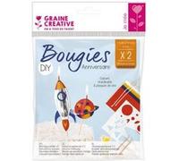 Kit DIY Bougies d'anniversaire - Espace - 2 pcs Multicolore G