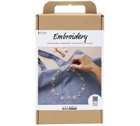 Kit DIY Broderie - Tote Bag - Bleu Pigeon - Toile - Mixte - A4 Compatible