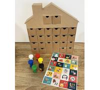 Kit DIY complet calendrier de l'Avent maison en papier mâché avec peinture et stickers