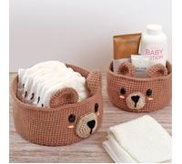 Kit DIY crochet - Corbeilles Ourson - Ø 15 et 20 cm - 2 pcs - Graine Créative