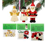 Kit DIY de Décorations de Noël en Boutons | Ornements Maison Père Noël Ange Bonhomme de Neige - Set de Création de Pendentifs pour et Adultes Artisanat Fêtes,Arbre Rétroviseur Sac Fenêtre Maison Voitu