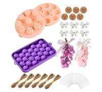 Kit DIY De Fabrication De Savon - Moule À Bougie En Forme De Raisin,Kit Moule À Savon Avec Cordes, Nœuds, Étiquettes | Pour Femmes Hommes Adultes Garçons Papas Mamans Maison Anniversaire