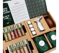 Kit DIY de Fumage pour Whisky et Bourbon | Arômes boisés et épicés naturels | Inclus : 6 copeaux de Bois, 6 Plantes botaniques, 2 Verres, Pierres à Whisky, Torche et cheminée