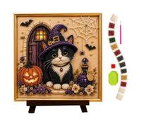 Kit DIY de perles d'art d'Halloween Décoration murale en 3D chat faite main