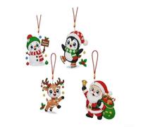 Kit DIY Ornement Sapin 4pcs pour déco Noël Kit DIY Ornement Sapin(Penguin) | Design innovant, transfert d'art simple, inclus, pour idéal débutant, passe-temps relaxant